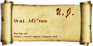 Urai János névjegykártya