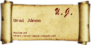 Urai János névjegykártya